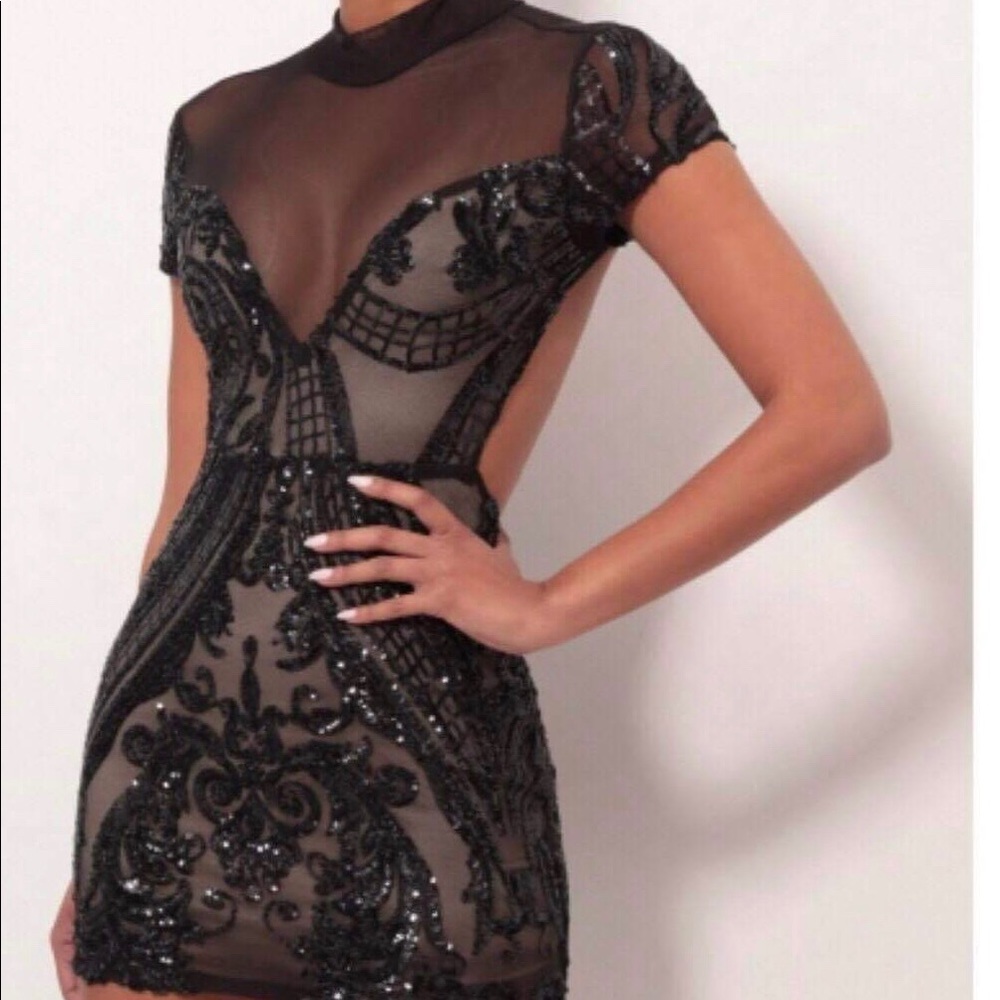 Vintage Sequins Mini Dress